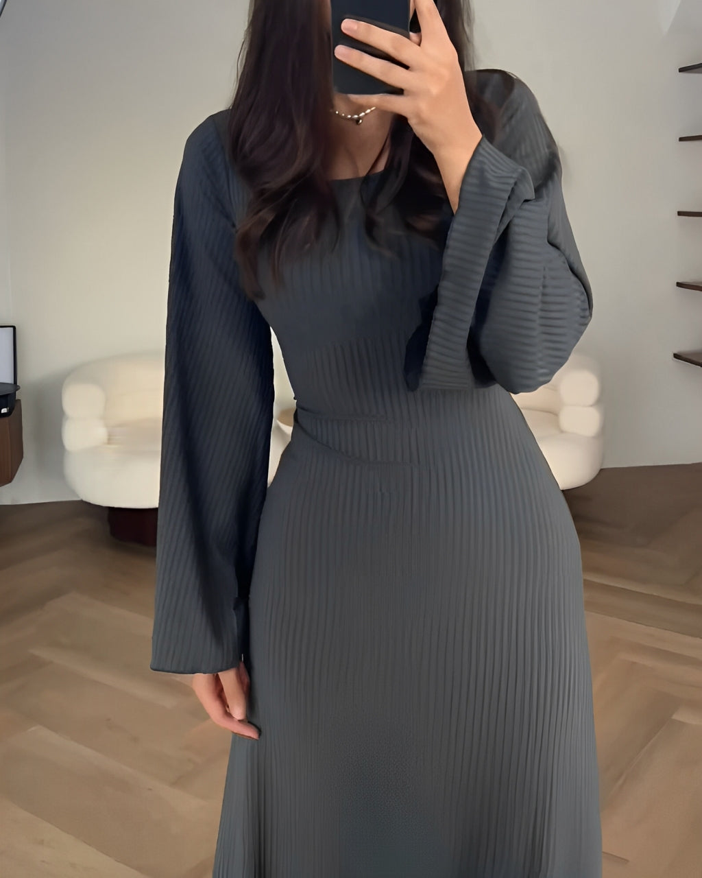 Elegante Gebreide Maxi Jurk
